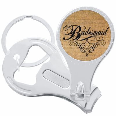 Bridesmaid Nail Clippers Plus Bottle Opener Keychain
