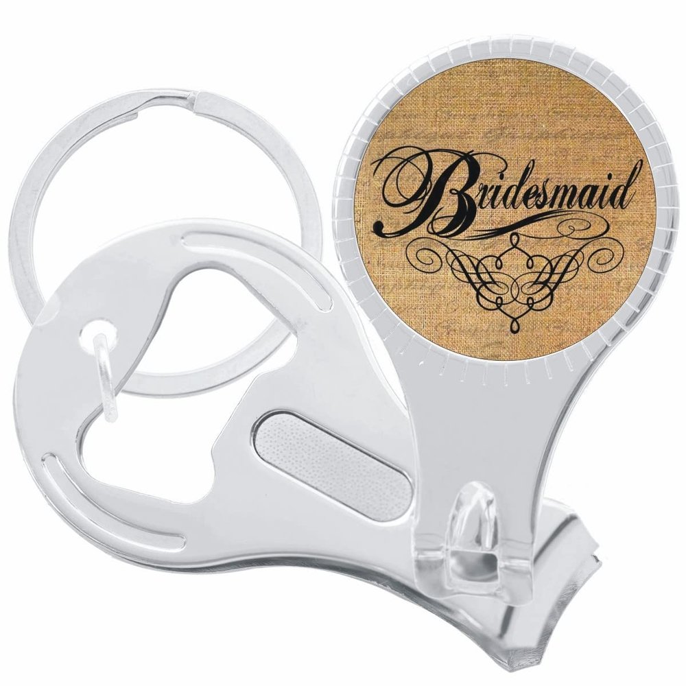 Bridesmaid Nail Clippers Plus Bottle Opener Keychain