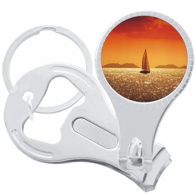 Ocean Sail Orange Nail Clippers Plus Bottle Opener Keychain