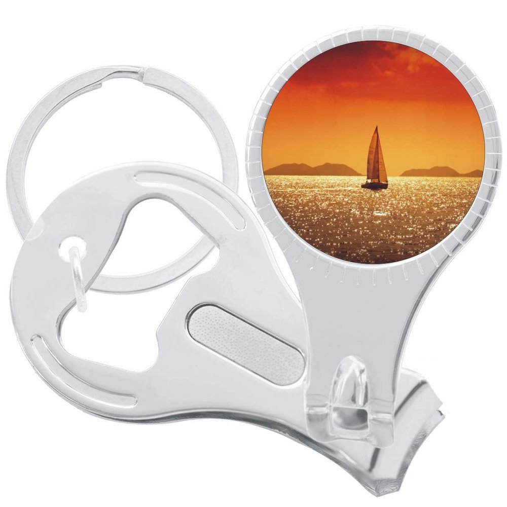Ocean Sail Orange Nail Clippers Plus Bottle Opener Keychain