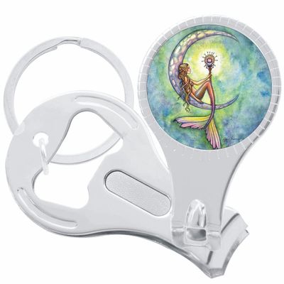 Mermaid Crescent Moon Nail Clippers Plus Bottle Opener Keychain