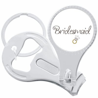 Bridesmaid Ring Nail Clippers Plus Bottle Opener Keychain