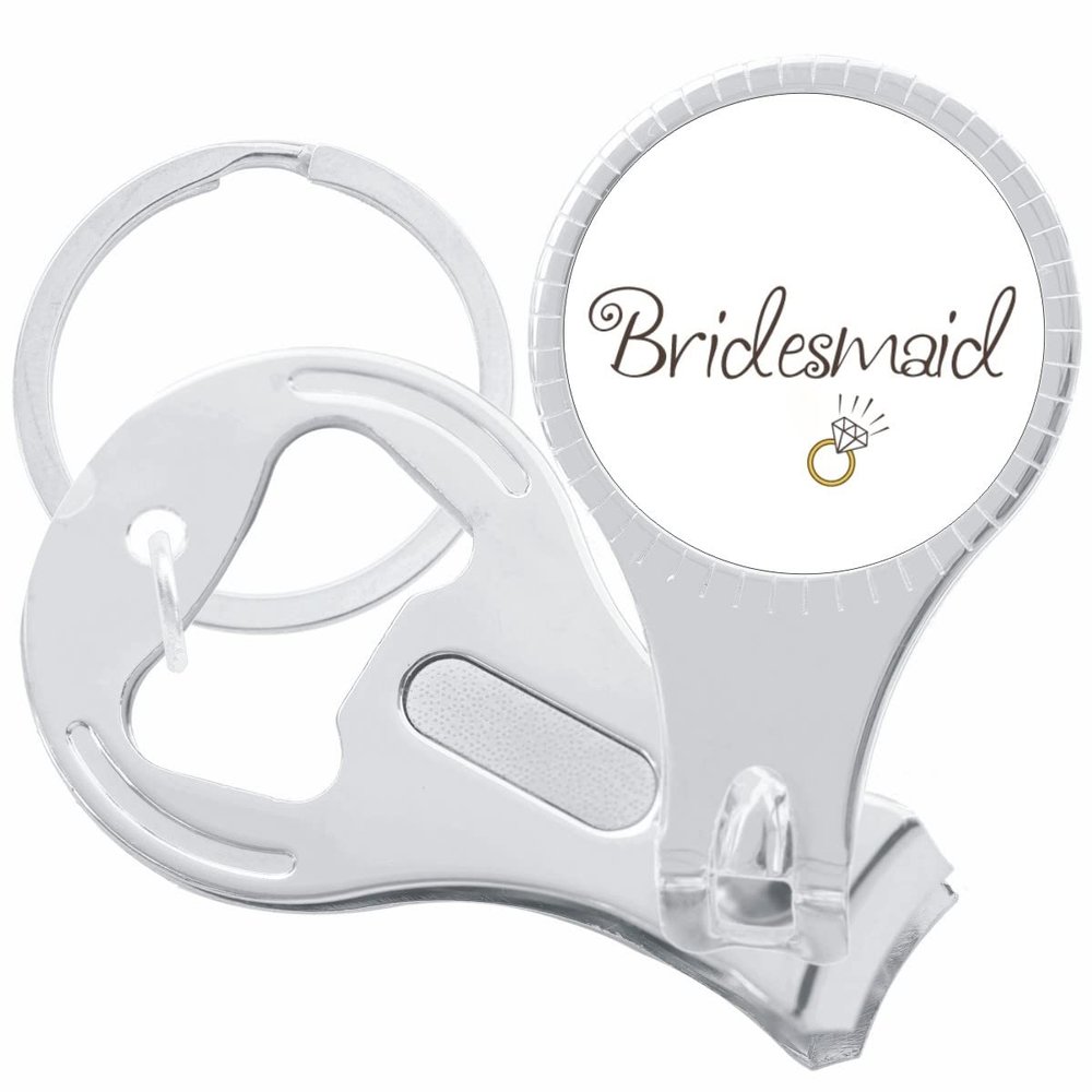 Bridesmaid Ring Nail Clippers Plus Bottle Opener Keychain