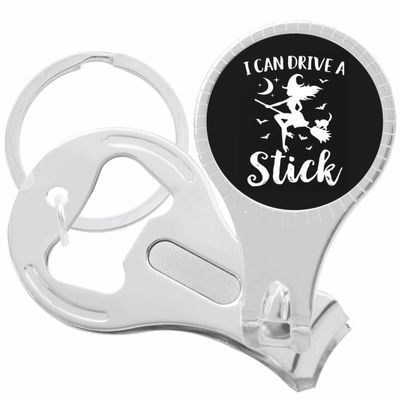 I Can Drive a Stick Witch Nail Clippers Plus Bottle Opener Keychain