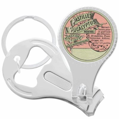 Vintage Eucalyptus Menthol Apothecary Nail Clippers Plus Bottle Opener Keychain