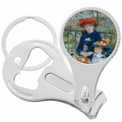 Two Sisters Renoir Painting Nail Clippers Plus Bottle Opener Keychain