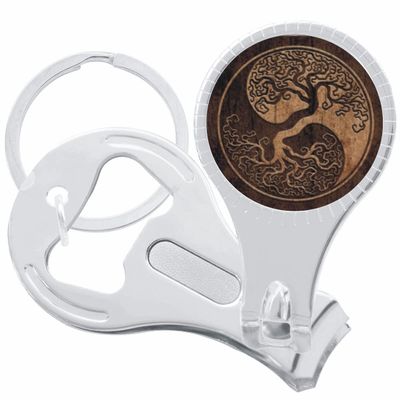 Yin Yang Tree Roots Nail Clippers Plus Bottle Opener Keychain