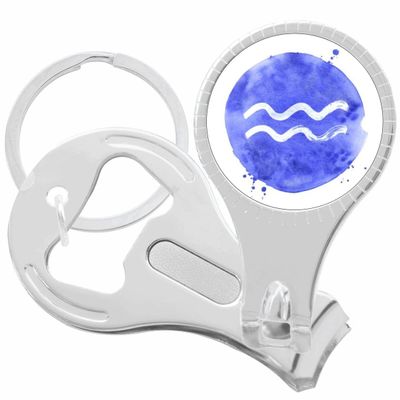 Watercolor Aquarius Nail Clippers Plus Bottle Opener Keychain