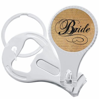 Bride Nail Clippers Plus Bottle Opener Keychain