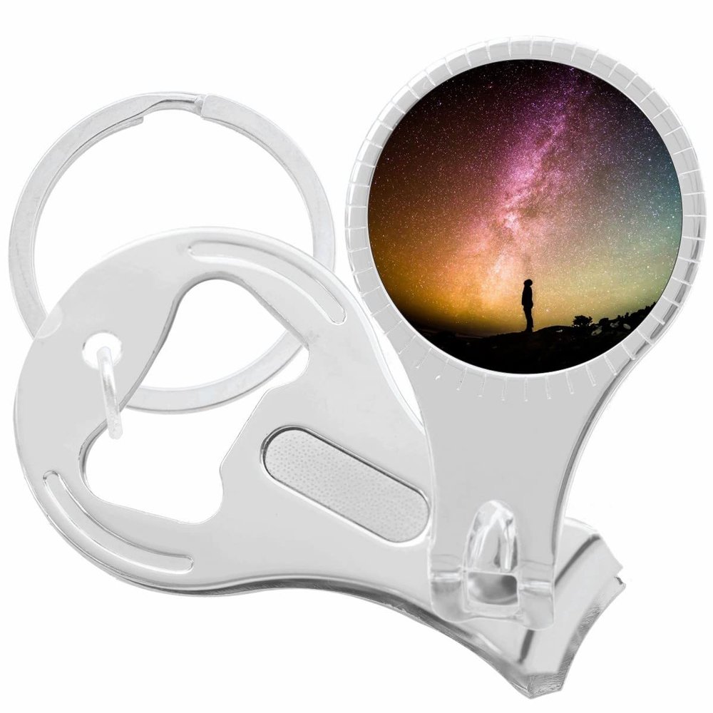 Colorful Night Sky Nail Clippers Plus Bottle Opener Keychain