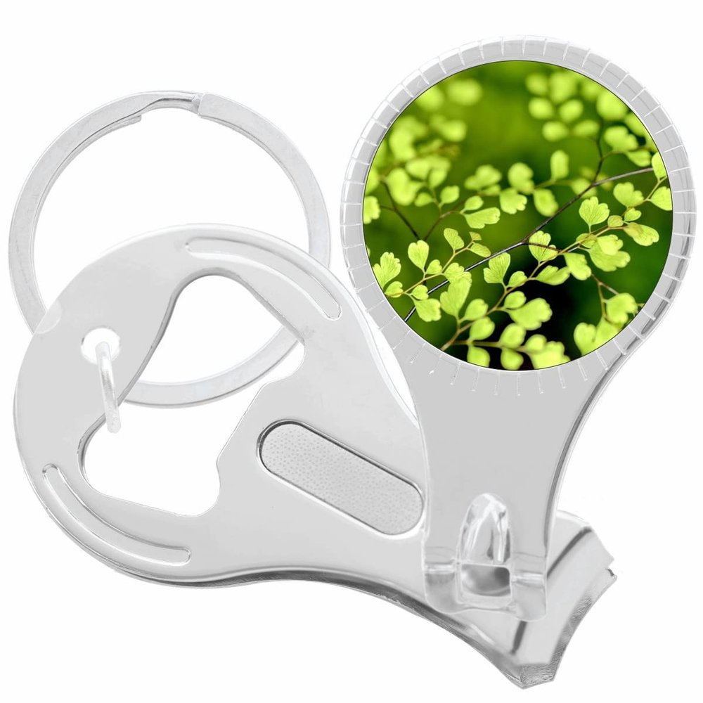 Green Leaves Nail Clippers Plus Bottle Opener Keychain