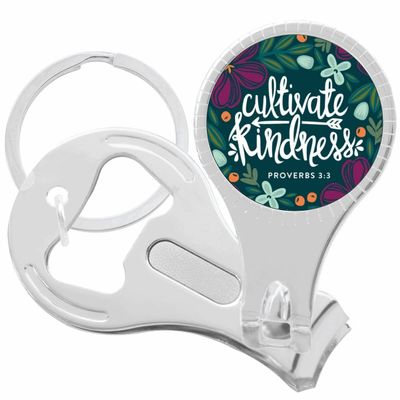 Cultivate Kindness Proverbs Nail Clippers Plus Bottle Opener Keychain