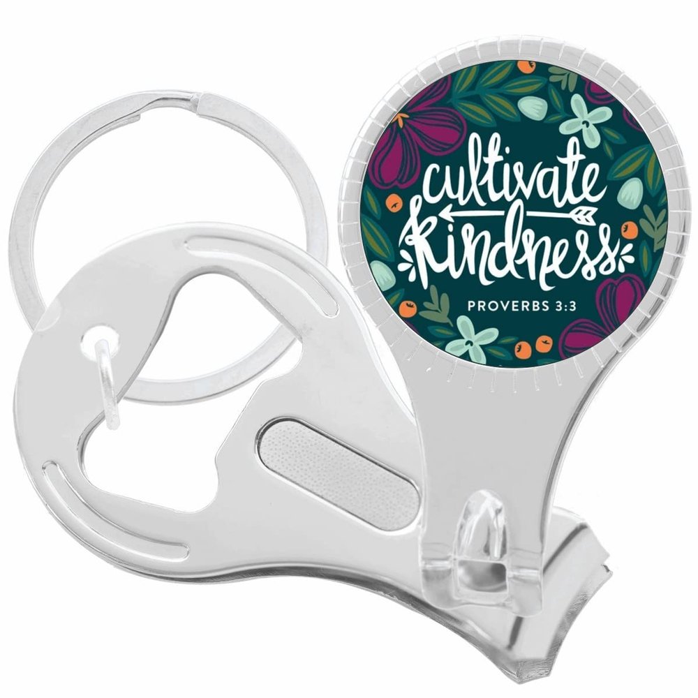 Cultivate Kindness Proverbs Nail Clippers Plus Bottle Opener Keychain