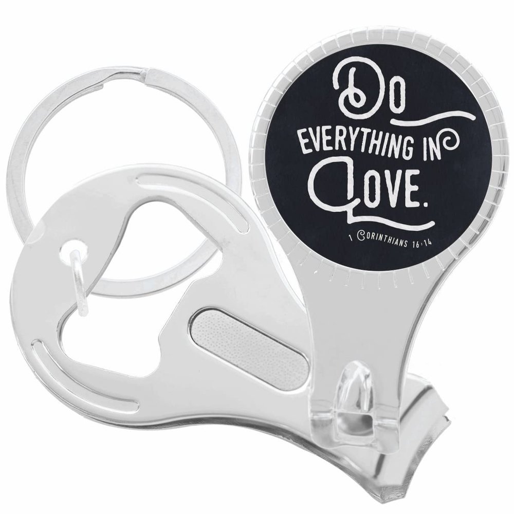 Do Everything in Love Corinthians Nail Clippers Plus Bottle Opener Keychain