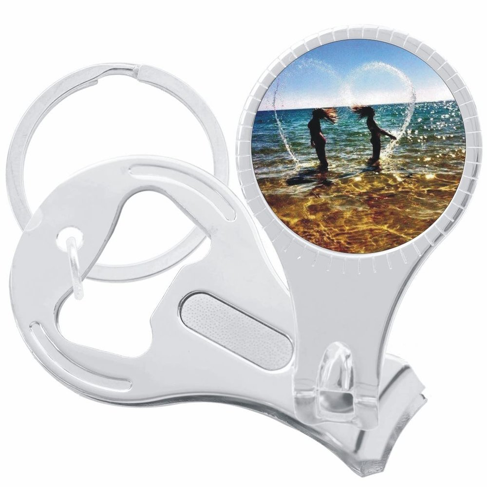 Beach Ocean Hair Flip BFF Nail Clippers Plus Bottle Opener Keychain