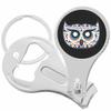 Aztec Owl on Black Nail Clippers Plus Bottle Opener Keychain view 1