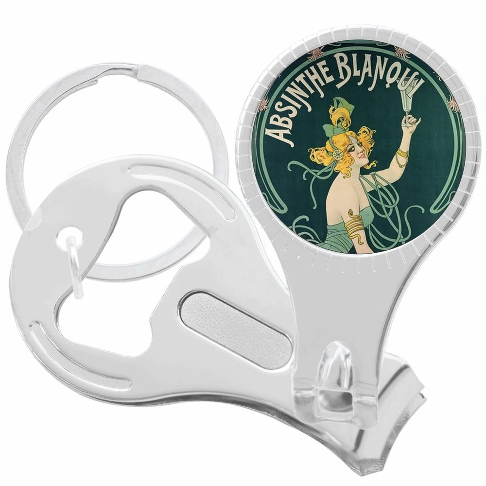 Absinthe Blanqui Vintage Art Nouveau Style Nail Clippers Plus Bottle Opener Keychain