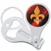 Gold Red Fleur De Lis Nail Clippers Plus Bottle Opener Keychain view 1