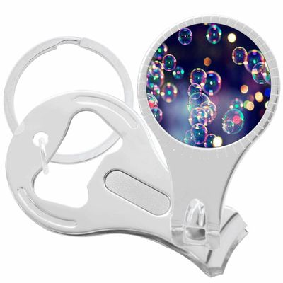 Rainbow Bubbles Nail Clippers Plus Bottle Opener Keychain