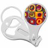 Squares with Concentric Circles Nail Clippers Plus Bottle Opener Keychain view 1