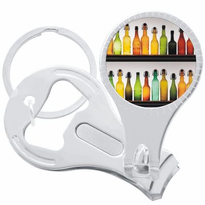 Colorful Bottles Nail Clippers Plus Bottle Opener Keychain