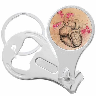 Anatomical Heart Art Nail Clippers Plus Bottle Opener Keychain
