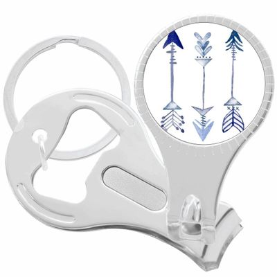 Blue Arrows Nail Clippers Plus Bottle Opener Keychain