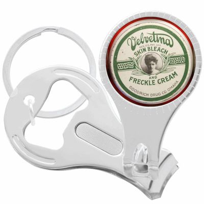 Velvetina Freckle Cream Apothecary Nail Clippers Plus Bottle Opener Keychain
