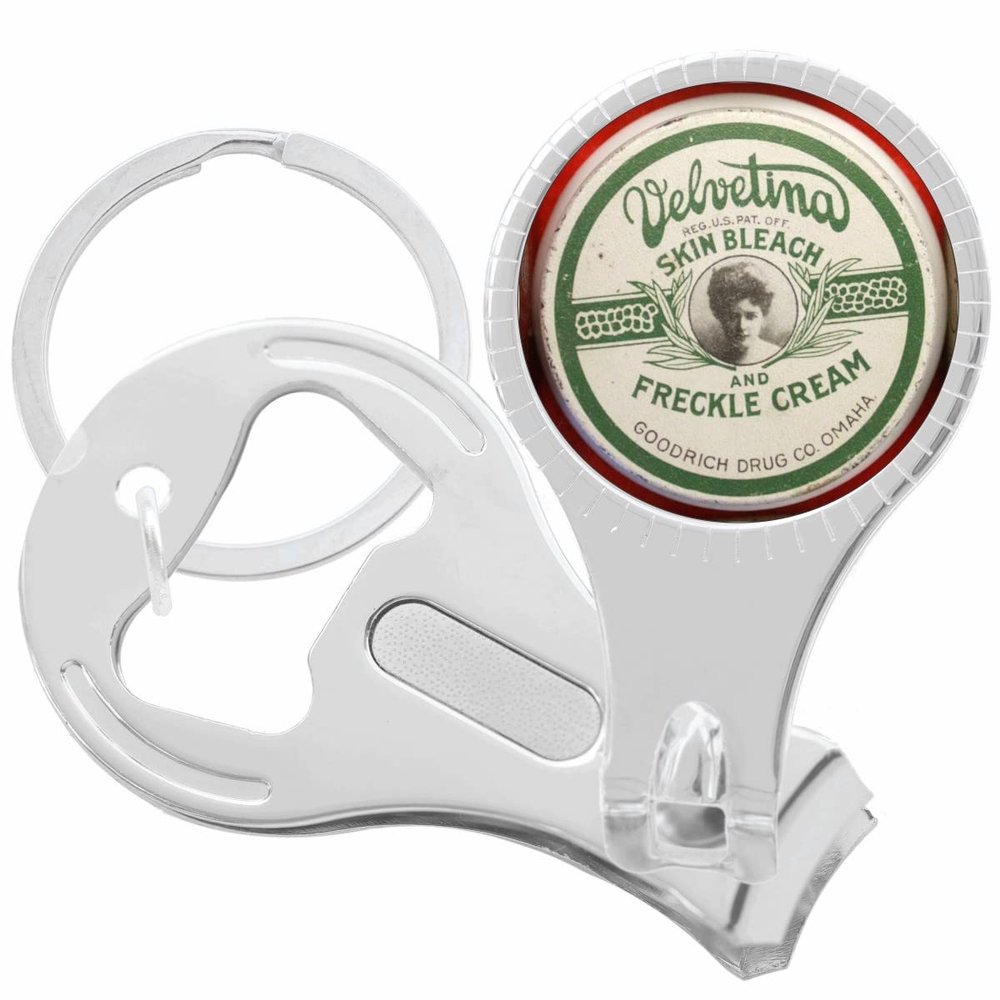 Velvetina Freckle Cream Apothecary Nail Clippers Plus Bottle Opener Keychain