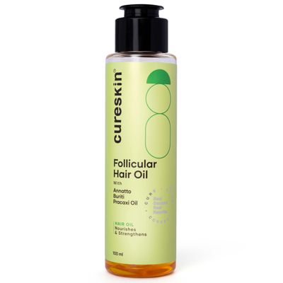 Cureskin Follicular Hair Oil | Nourishes & Strengthens with Annatto, Buriti, Brazil Nut and Coconut Oil, 3.38 Fl Oz (Pack of 1)