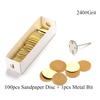100pcs Sandpaper Disc and 1pcs Metal Bit, 3/32 Shank Replaceable Pedicure Sanding Disc Bit for Dead Skin Callus Removal Electric Foot File Tools (Yellow/240#(Fine)) view 2