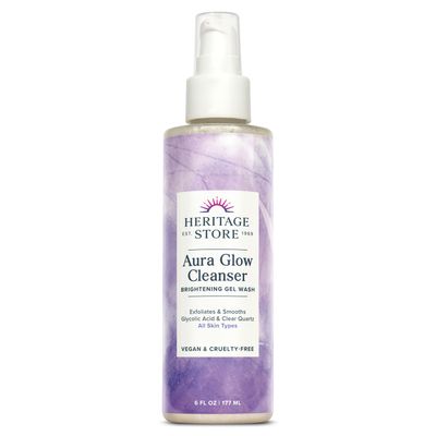 HERITAGE STORE Aura Glow Facial Cleanser Brightening Gel Wash, 6 Fl Oz