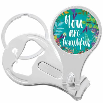 You are Beautiful Nail Clippers Plus Bottle Opener Keychain