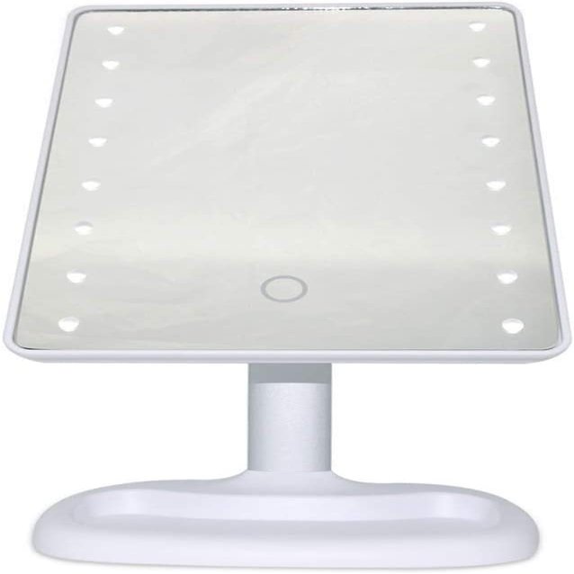DULASP Makeup Mirror LED Touch Fill Light Makeup Mirror Desktop Beauty Mirror Metal Sanding Rod Bracket 16 LED Lights