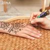 Zenia 100% Natural Temporary Tattoo Paste Cone | 1 Cone 25 grams | Indian Body Art Painting Drawing Tattoos Freckles (Reddish-Brown Color) view 4