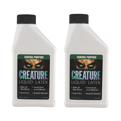 Creature Liquid Latex 2 Pack - CLEAR - General Purpose Professional Special Effects, for Halloween Vampire, Monster, Zombie Makeup and Dress up