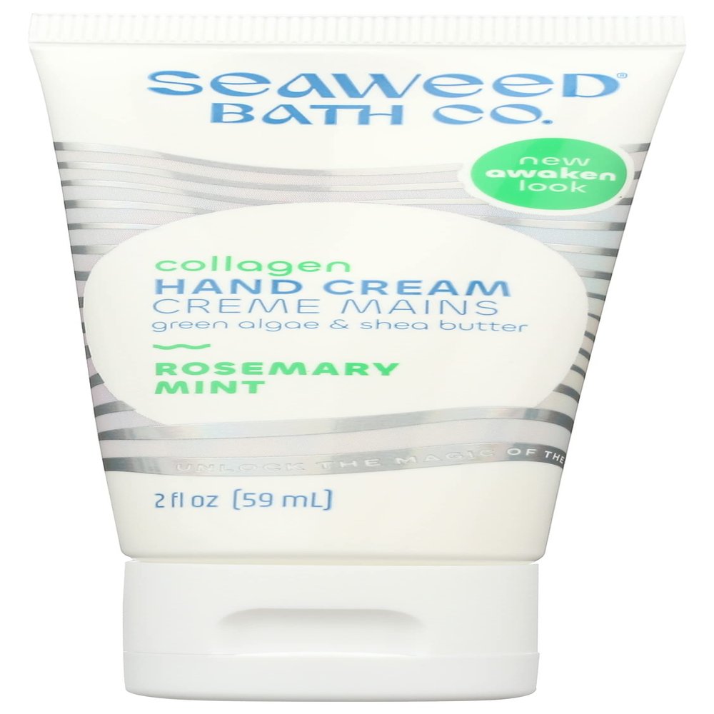 The Seaweed Bath Co. Collagen Hand Cream, Awaken Rosemary & Mint Scent, With Natural Bladderwrack Seaweed, Vegan, Paraben Free, 2 Oz (Pack of 1)