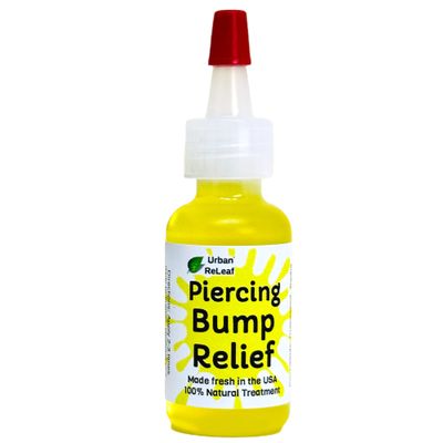 Urban ReLeaf Piercing Bump Relief with Easy Dropper ! Soothe, Shrink, Fade Keloids & Bumps. Made Fresh in USA! Natural Aftercare Treatment. Ears, Nose, Nipples, Facial, Body Areas. Gentle Soothing