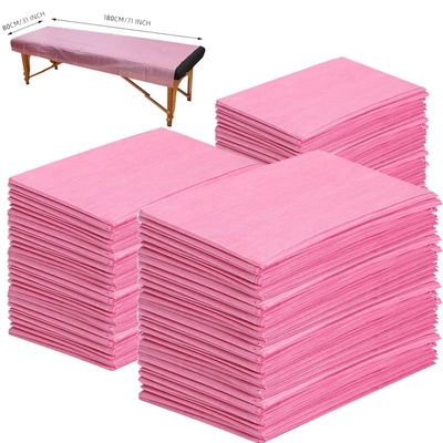 150 PCS Massage Table Sheets Disposable Non Woven SPA Bed Cover Breathable Polypropylene Fabric 31" x 70" Thin, Not Waterproof (Pink)
