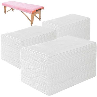 150 PCS Massage Table Sheets Disposable Non Woven SPA Bed Cover Breathable Polypropylene Fabric 31" x 70" Thin, Not Waterproof (White)