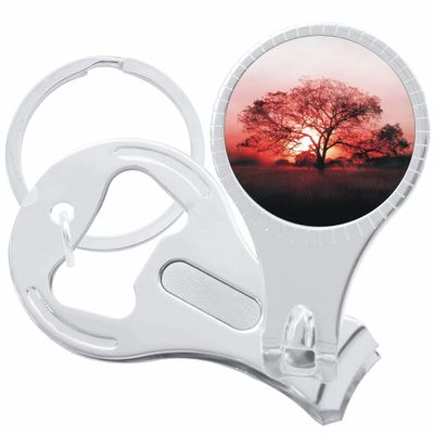 Red Tree Sun Nail Clippers Plus Bottle Opener Keychain