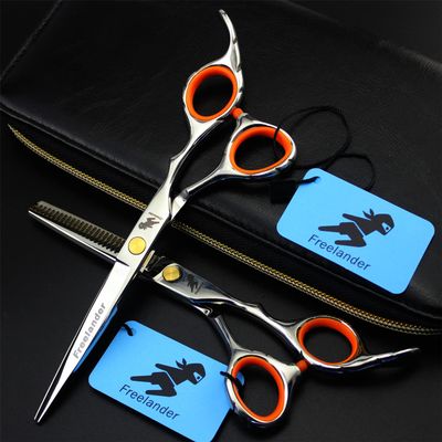 6.0 Inch Hairdressing Scissors Set, Hair Cutting Scissors Shears Kit, Get A Black Leather Bag, Flower Handle, 440C Japanese Stainless Steel, for Men Women Kids Home Salon Barber Tools Kit