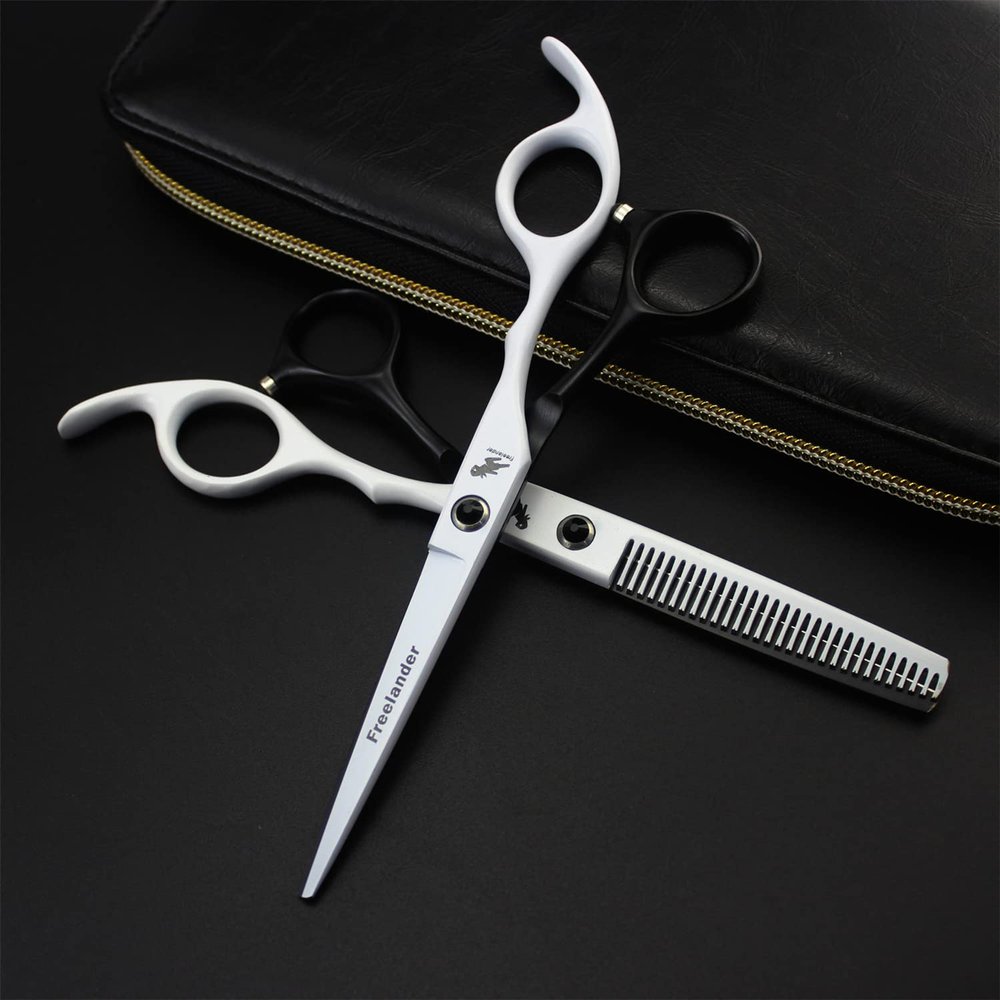 3Pcs Hairdressing Scissors Set, Hair Cutting Scissors Shears Kit, 6.0 Inch 440C Japanese Stainless Steel, for Men Women Kids Home Salon Barber Tools Kit, Get A Black Leather Bag