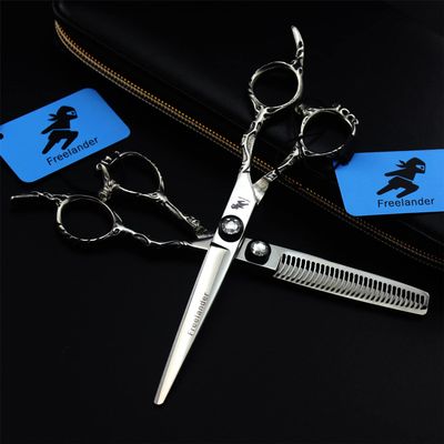 6.0 Inch Hairdressing Scissors Set, Hair Cutting Scissors Shears Kit, Get A Black Leather Bag, 440C Japanese Stainless Steel, for Men Women Kids Home Salon Barber Tools Kit