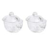 FRCOLOR 4pcs Mini Crystal Nail Cup with Lid Transparent Glass Storage for Nail Art and Salon Use Mixing Containers for Soaking view 2