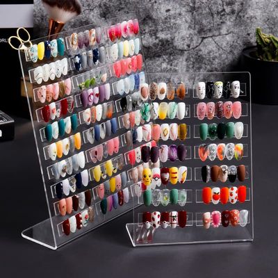 Guolich Nail Polish Rack 30 Lattice Nail Art Display Board Clear Acrylic Removable Holder Shelves Display Rack Stand for Nail Art Nail Table Mesa Para Manicura Profesional