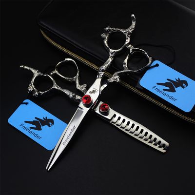 3Pcs Hairdressing Scissors Set, Hair Cutting Scissors Shears Kit, 6.0 Inch 440C Japanese Stainless Steel, Dragon Handle, for Men Women Kids Home Salon Barber Tools Kit, Get A Black Leather Bag