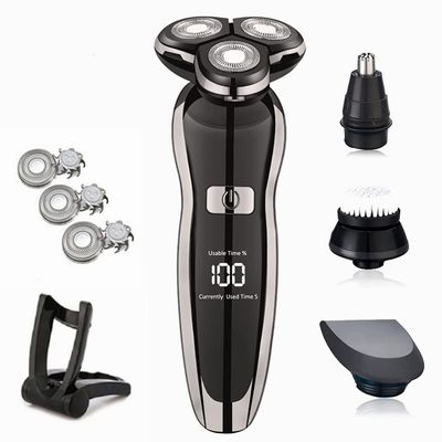 Head Shavers for Bald Men, Electric Shaver Washable Rechargeable Electric Razor Shaving Machine for Men Beard Trimmer Wet-Dry Dual Use (Color : ZN8508-Black 04)