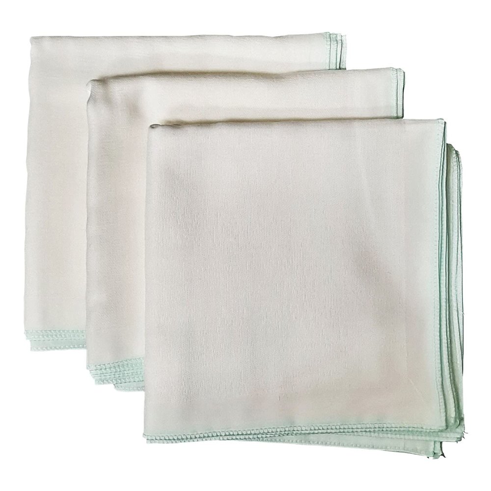 Angel-In-Moms [15 Packs] Natural Cotton 100% Soft Muslin Gauze Handkerchief, Face Washcloths, Makeup Remover Thin Towels, Wide Size 14 inch x 14 inch, Reusable Napkins Hankies Bath Towel (Mint)