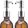EKAYG Soap Dispenser 8Oz Large 250ml2 Liquid Soap Dispensers with Stainless Steel Pump for Essential Oils Homemade Lotions Round Amber view 2